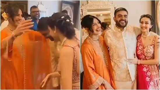Priyanka Chopra’s 2nd look from brother’s wedding: Actor dazzles in an orange kurta set in cute clip