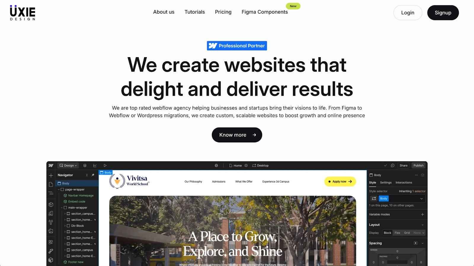 Uxie.design | Webflow Development Agency in India with 1000+ Component Library for Fast, Affordable Websites